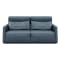 Renzo 3 Seater Sofa with Adjustable Headrest - Medium Blue (Faux Leather) - 0