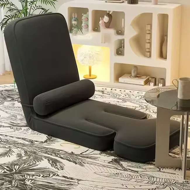 Versa Floor Sofa Bed with Adjustable Table - Brown (Fabric) - 5