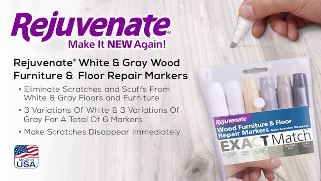 Rejuvenate Wood Repair Markers for Furniture & Floor - White & Grey - 4