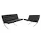 Benton 3 Seater Sofa with Benton 2 Seater Sofa - Black (Genuine Cowhide)
