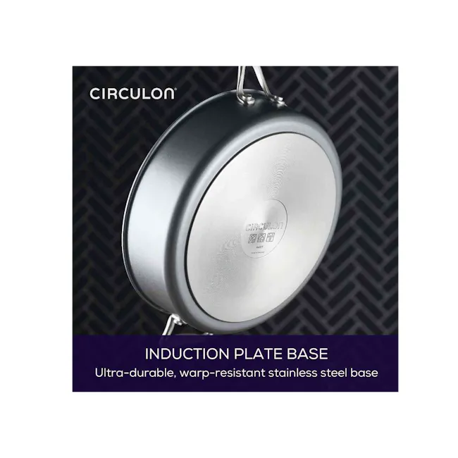 Circulon ScratchDefense A1 Covered Saute with Helper Handle - 4 - Circulon induction plate base, ultra-durable