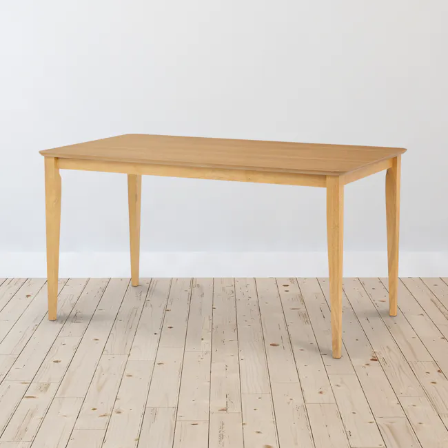 Charmant Dining Table 1.4m - Natural - 8 - Light wooden table, minimalist design, natural wood finish, simple structure