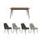 Ralph Dining Table 1.5m in Cocoa with 4 Miranda Chairs in Onyx Grey and Gray Owl - 0