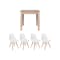 Jonah Extendable Table 0.8m-1.2m in Oak with 4 Oslo Chairs in White - 0
