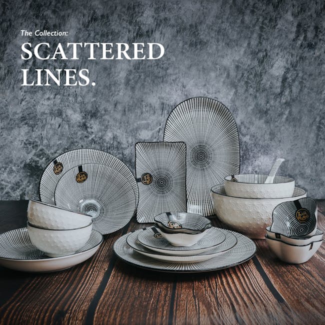 Table Matters Scattered Lines Oval Shaped Plate - 4