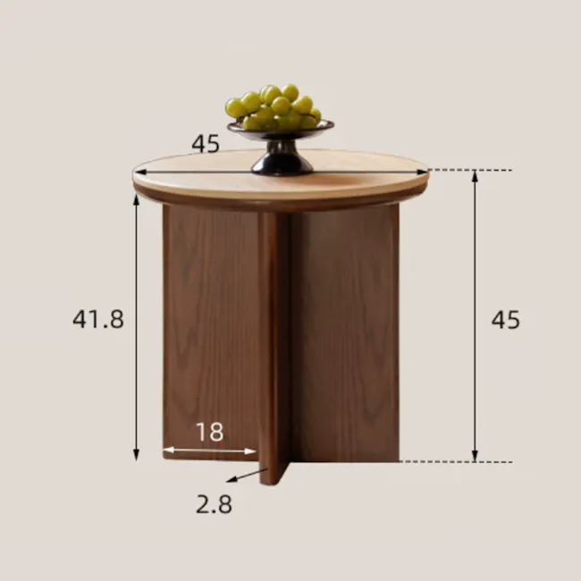 Maddie Round Side Table 0.45m - Travertine (Sintered Stone) - 6