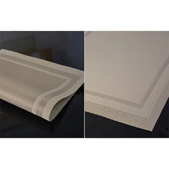 RAPEE CORNICE Placemat - Tan - 3 - Netted coverlet, seamless design, woven texture, soft fabric, durable material, easy to