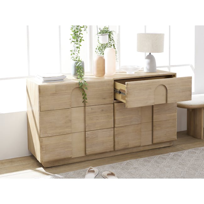 Catania 6 Drawer Chest 1.55m with Catania Wall Mirror - 1