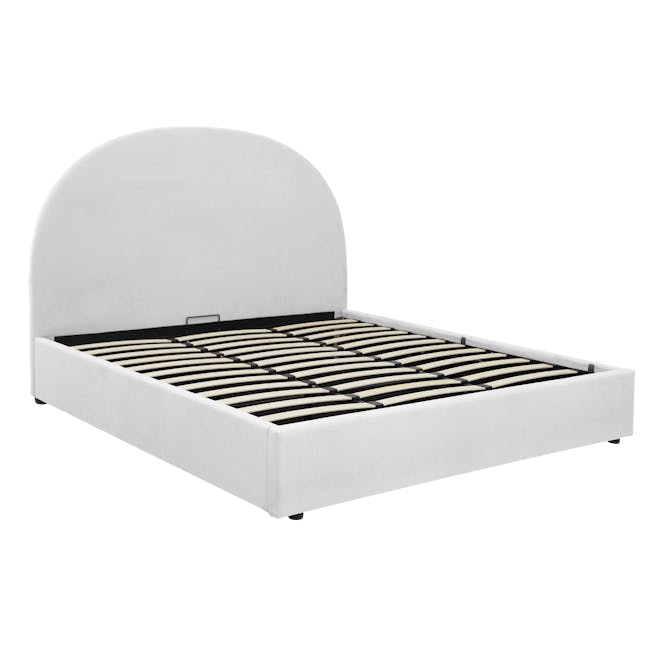 Aspen King Storage Bed in Cloud White with 2 Leland Twin Drawer Bedside Tables - 5