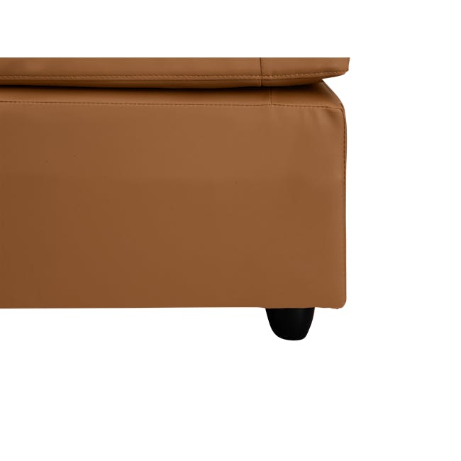 Liam Left Arm Unit - Caramel Tan (Faux Leather) - 5 - Leather sofa upholstery, brown leather texture, smooth surface