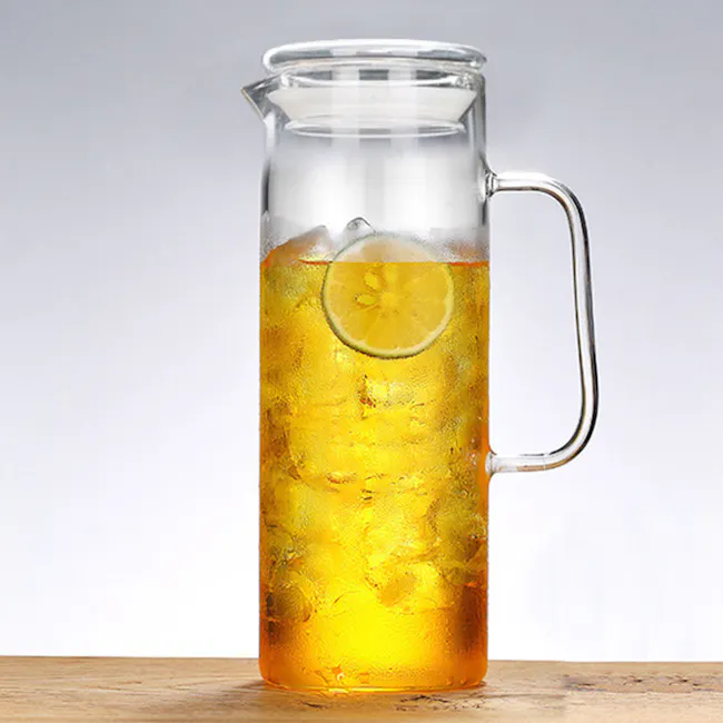 Noir Water Jug Pitcher with Glass Cover - 1.2L - 6