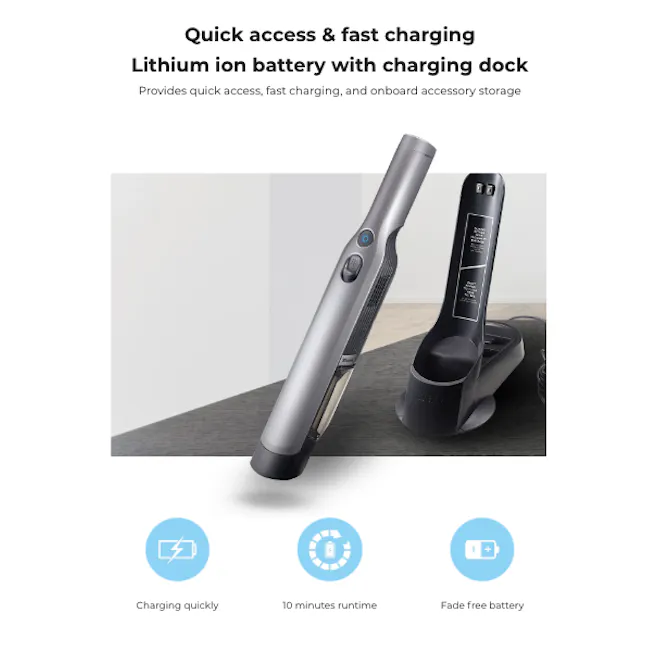 Shark Cordfree Handheld Vacuum - Grey - 11 - Quick access, fast charging, onboard accessory storage, Lithium ion battery