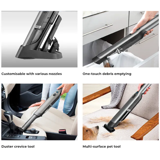 Shark Cordfree Handheld Vacuum - Grey - 5 - Deburr, clean, versatile, one-touch, pet grooming, multi-surface, duster