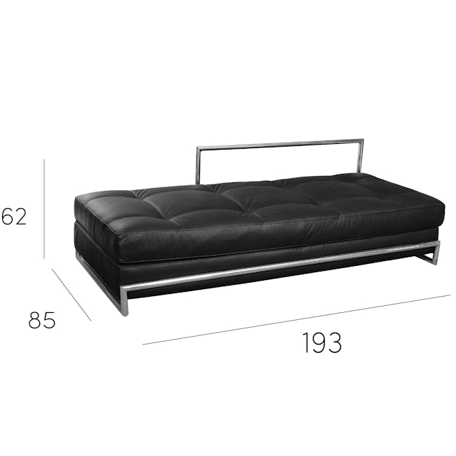 Edith Daybed - Black (Genuine Leather) - 6