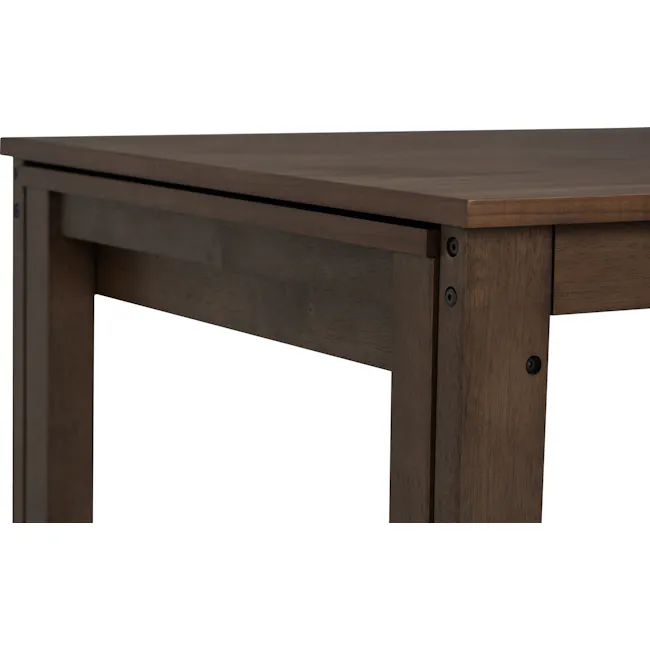 Dariel Extendable Dining Table 1.2m-1.95m - Walnut - 9 - Wooden desk with black knobs, minimalist design, natural wood