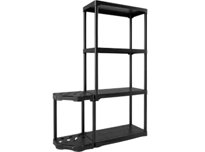 Linea 4 Tier + 2 Tier Corner Shelving Rack