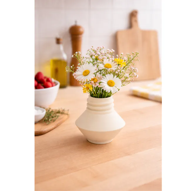 Strata Vase Mini - Cream - 3