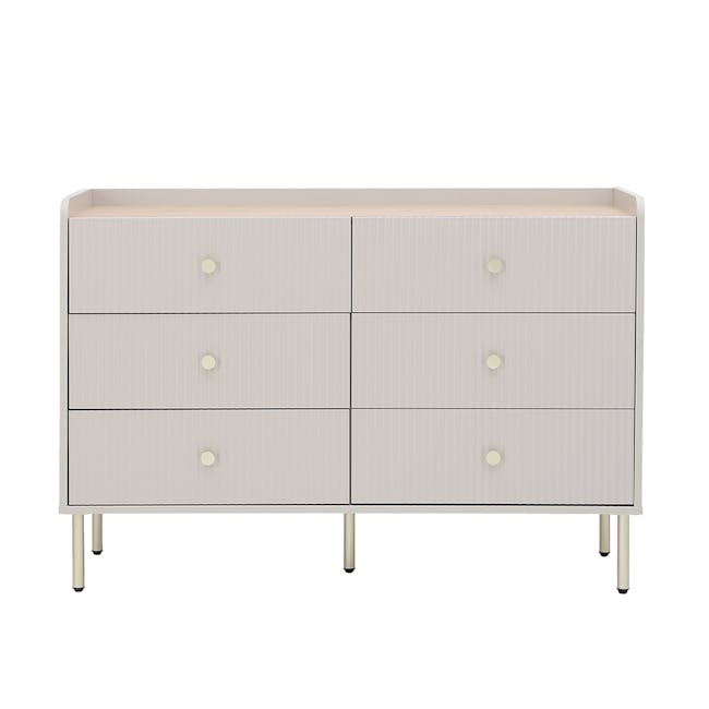 Soula 6 Drawer Chest 1.2m - Grey - 1