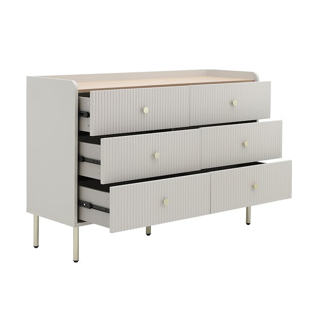 Soula 6 Drawer Chest 1.2m - Grey - 2