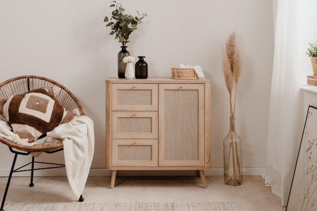 Caine Cabinet 0.8m - Natural - 14