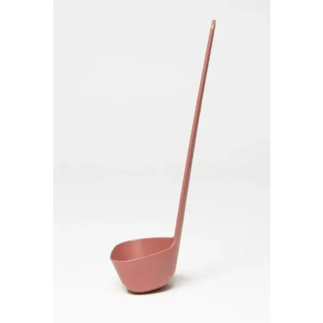 OMMO Tools Ladle - Brick Red - 2 - Pink ceramic measuring spoon, minimalist design, elegant kitchen utensil, flat bottom