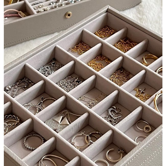 Stackers Classic 25 Compartment Trinket Layer - Taupe - 3