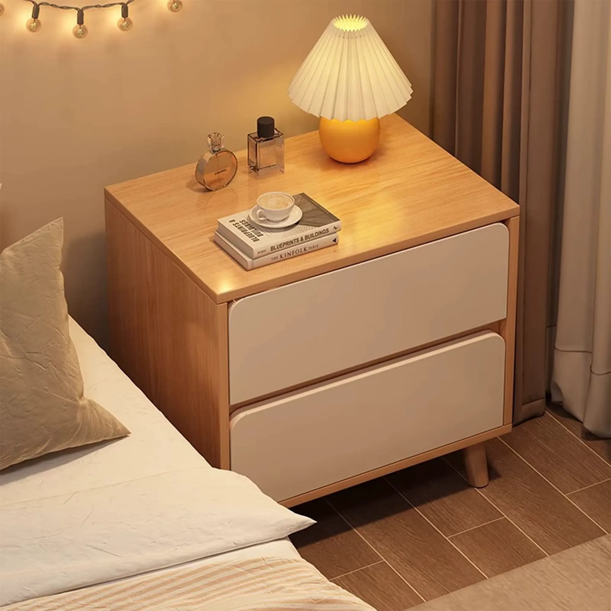 (As-is) Ted Twin Drawer Bedside Table - White - 10