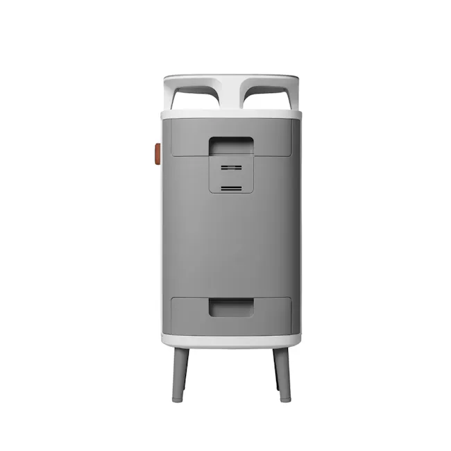 Blueair DustMagnet 5240i - 5 - Sleek, modern design with a cylindrical shape, Gray and white color scheme, Adjustable height