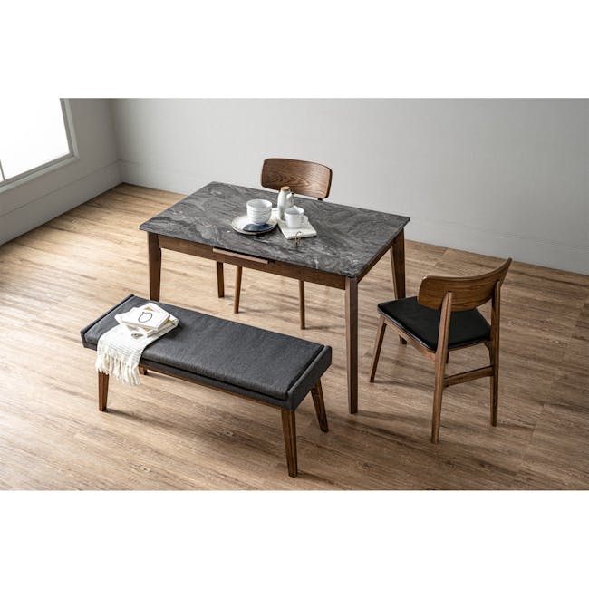 Finna Extendable Dining Table 1.2m-1.5m - Cocoa, Grey Marble (Smart Top™) - 4
