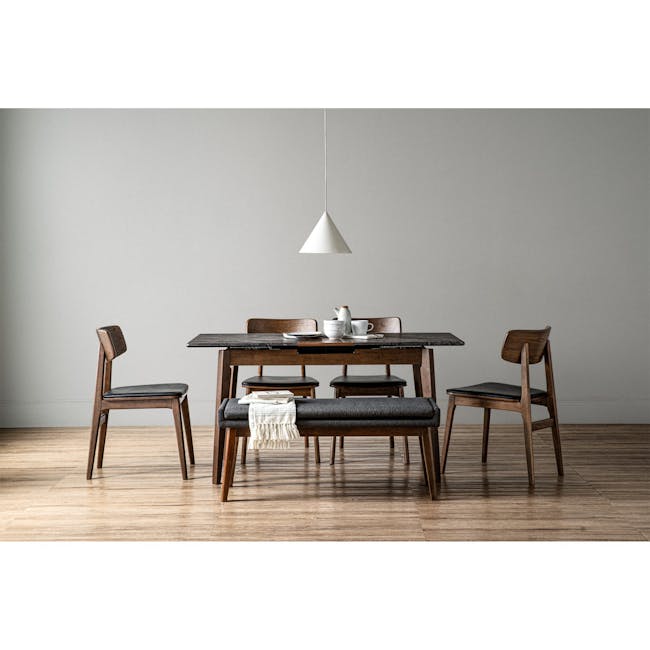 Finna Extendable Dining Table 1.2m-1.5m - Cocoa, Grey Marble (Smart Top™) - 3