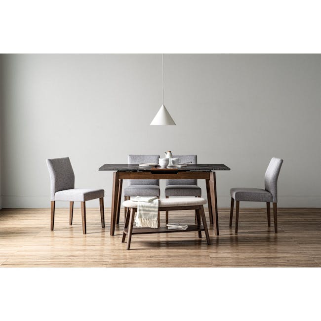 Finna Extendable Dining Table 1.2m-1.5m - Cocoa, Grey Marble (Smart Top™) - 14