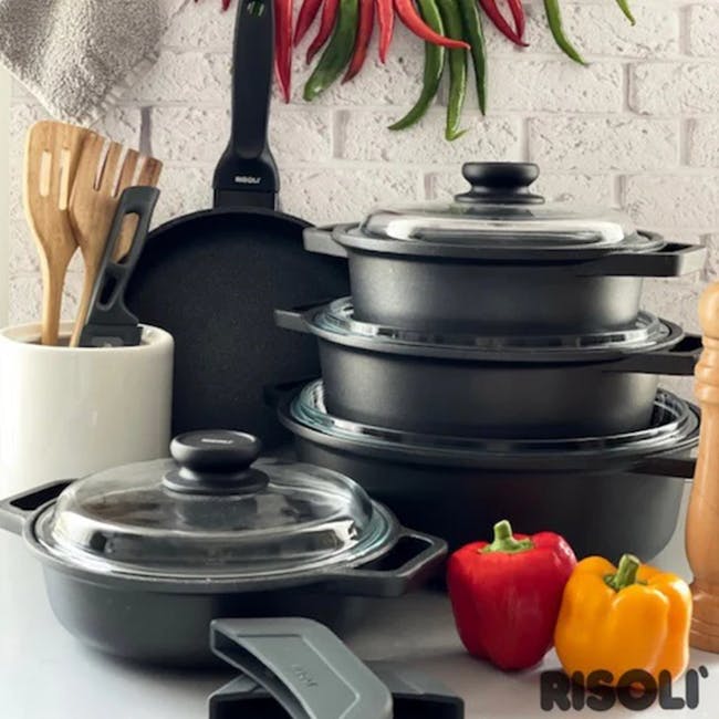 Risoli Casserole Blackplus Induction W/Glass Lid (2 Sizes) - 7