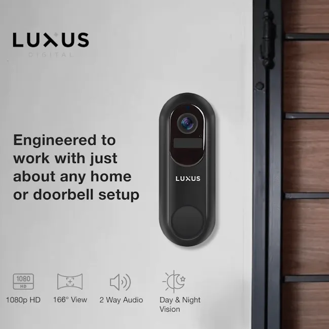 Luxus Digital Doorbell - 3 - Luxurious digital home security system, High-definition 1080p HD camera, 166° panoramic view