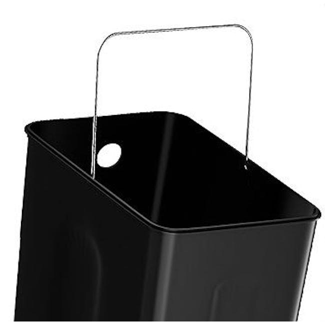 Jerry Pedal Waste Bin 6L - Stainless Steel - 7 - Sleek black trash bin with a handle, Modern black trash can with a lid