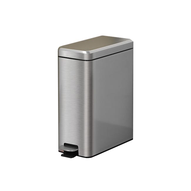 Jerry Pedal Waste Bin 6L - Stainless Steel - 1 - Silver metallic trash can, sleek design, modern kitchen appliance, durable