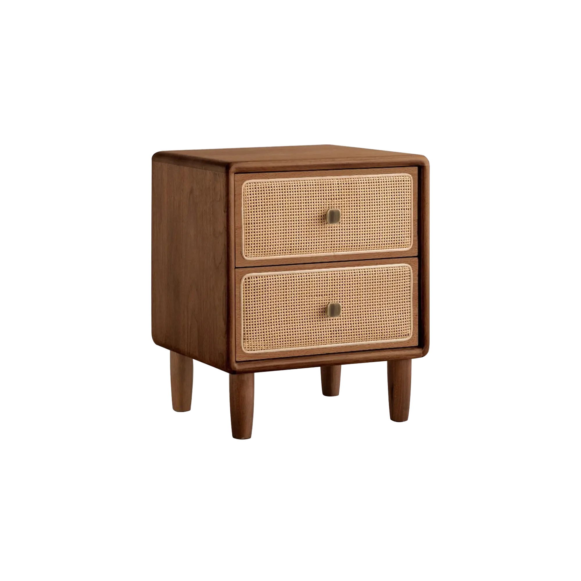 Lanci Rattan Bedside Table 0.42m - Walnut