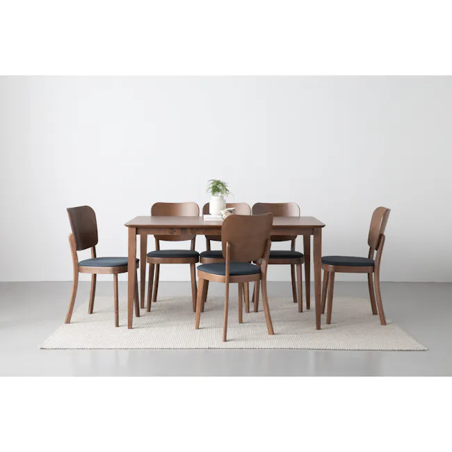 Charmant Dining Table 1.4m - Cocoa - 16 - Modern dining room set, minimalist furniture, wooden dining table, four chairs