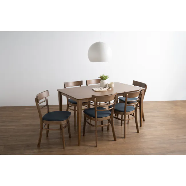 Charmant Dining Table 1.4m - Cocoa - 15 - Modern dining room, minimalist design, wooden dining table, round pendant light