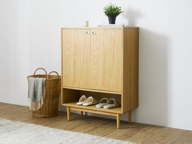 Kirika Shoe Cabinet - Oak - 1