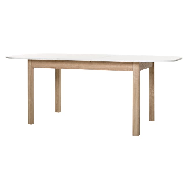 Irma Extendable Table 1.6m-2m - White, Oak - 0