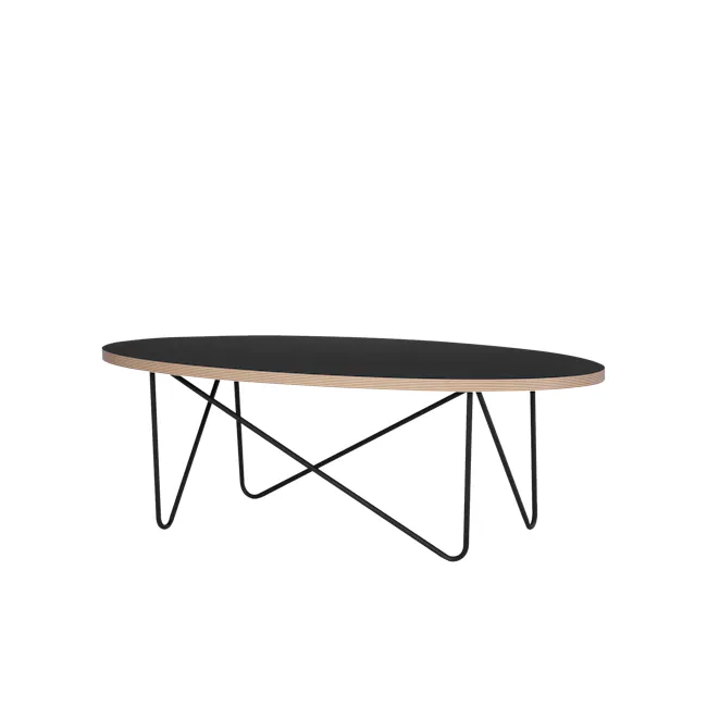 Seifer Coffee Table - 1 - Modern minimalist table, sleek black and wood finish, geometric design, contemporary furniture