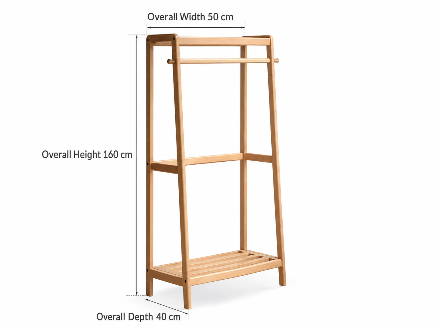 Tanya Clothes Rack 0.5m - Oak - 9