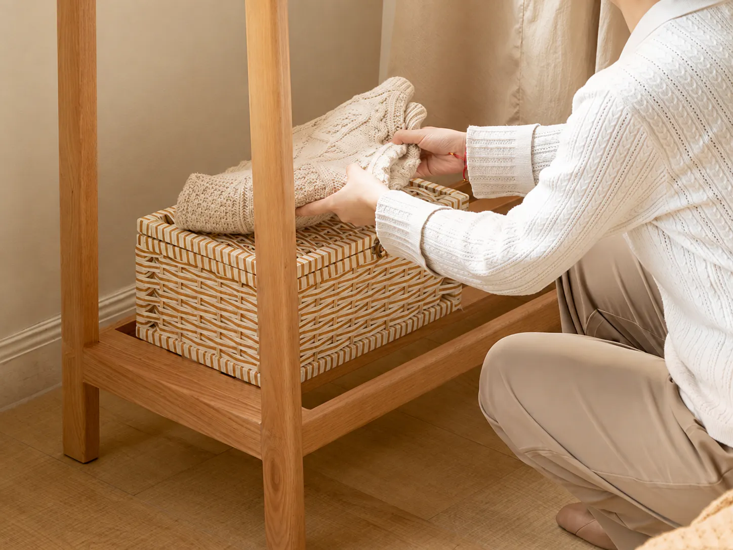Tanya Clothes Rack 0.5m - Oak - 7
