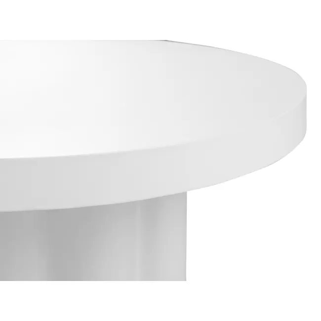 Aldo Concrete Round Coffee Table - Ivory - 3 - Sleek and modern design, Minimalist aesthetic, White, unadorned surface