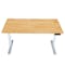 K3 Adjustable Table - White frame, Solidwood Butcher Rubber Wood (2 Sizes)