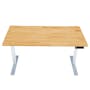 K3 Adjustable Table - White frame, Solidwood Butcher Rubber Wood (2 Sizes) - 0