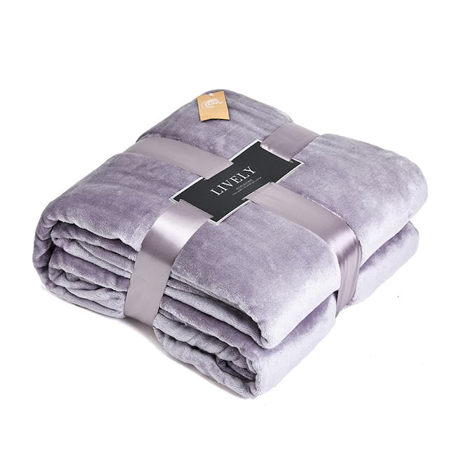 Makayla Velvet Plush Throw Blanket - Lavender - 2