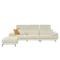 Montreal 4 Seater Sofa with Ottoman - Ivory (Faux Leather)