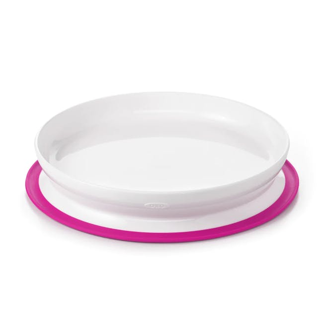 OXO Tot Stick & Stay Plate - Pink - 0