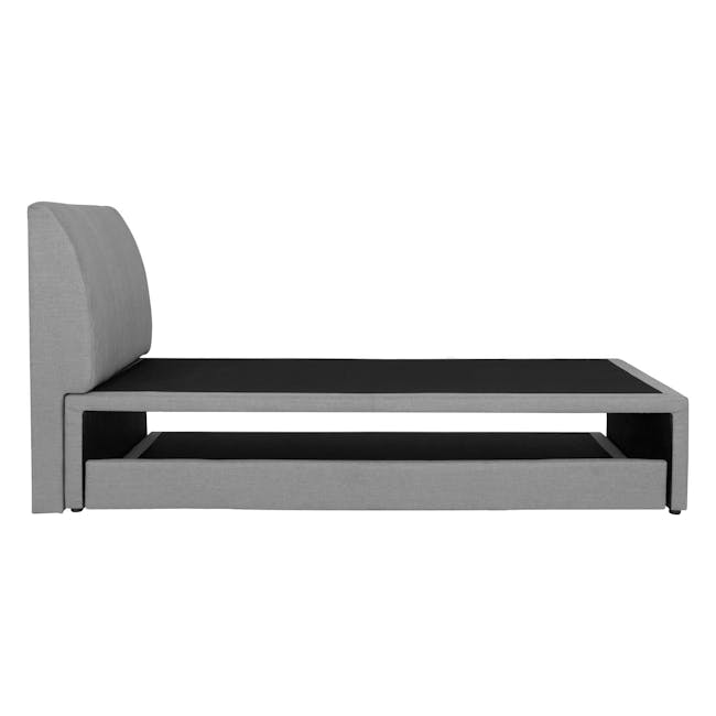 ESSENTIALS Single Trundle Bed - Grey (Fabric) - 4